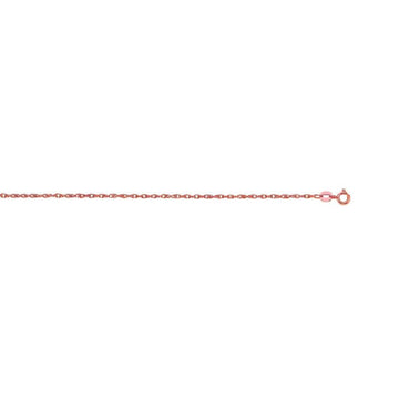 14K Rose Gold .95mm Machine Rope 16 Chain (Carded) with Spring Ring Lock